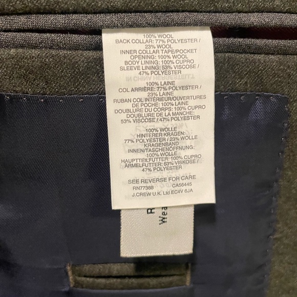 J. Crew Ludlow Jacket Vitale Barberis Wool Charcoal 36S - Picture 5 of 7